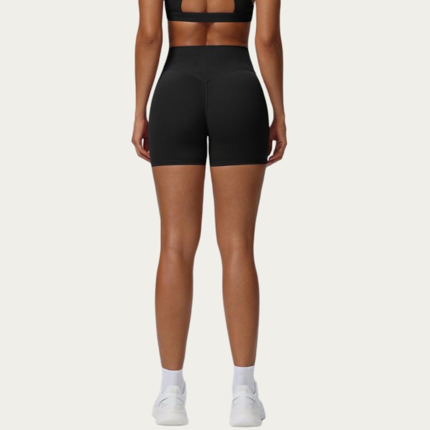 High Waist Biker Shorts with Smooth Stretch Knit Fabric