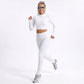 Cropped Full Zip Workout Jacket with Thumbholes