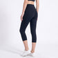 High Waist Capri Leggings with Wide Waistband Smooth Stretch Workout Yoga Pants