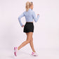 High Waist Running Shorts with Wide Waistband and Side Slits