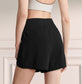 High Rise Running Shorts with Curved Hem and Side Pocket