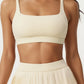 Crisscross Back Sports Bra with Square Neck and Smooth Stretch Fit