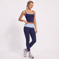 Double Strap Workout Tank Square Neck Fitted Crop Top