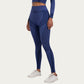 Seamless High Waist Ribbed Leggings with Sculpting Contour Panels and Compression Fit