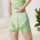 High Waist 2-in-1 Athletic Shorts with Layered Design and Stretch Fabric