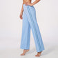 High Waist Wide Leg Workout Pants with Contrast Side Stripes