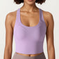Cross Back Sports Tank Top with Scoop Neckline and Wide Supportive Band