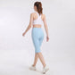 High Waist Capri Leggings with Side Slit Hem Smooth Stretch Pull On Workout Yoga Pants