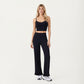 High Waist Wide Leg Sweatpants with Ruffle Hem Detail