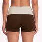 Foldover Waist Biker Shorts Stretch Workout Yoga Shorts