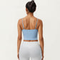 Longline Cami Sports Bra with Adjustable Straps and Straight Neckline