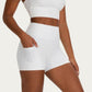 High Waist Biker Shorts with Side Pockets and Smooth Stretch Fit