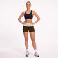 Foldover Waist Biker Shorts Stretch Workout Yoga Shorts