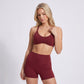 Padded V Neck Sports Bra Tank Top Wide Strap Workout Yoga Crop Top