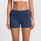 Fold Over Ruched Waistband Yoga Shorts Butt Lifting Workout Shorts
