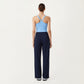 Square Neck Ribbed Knit Cropped Tank Top with Wide Shoulder Straps