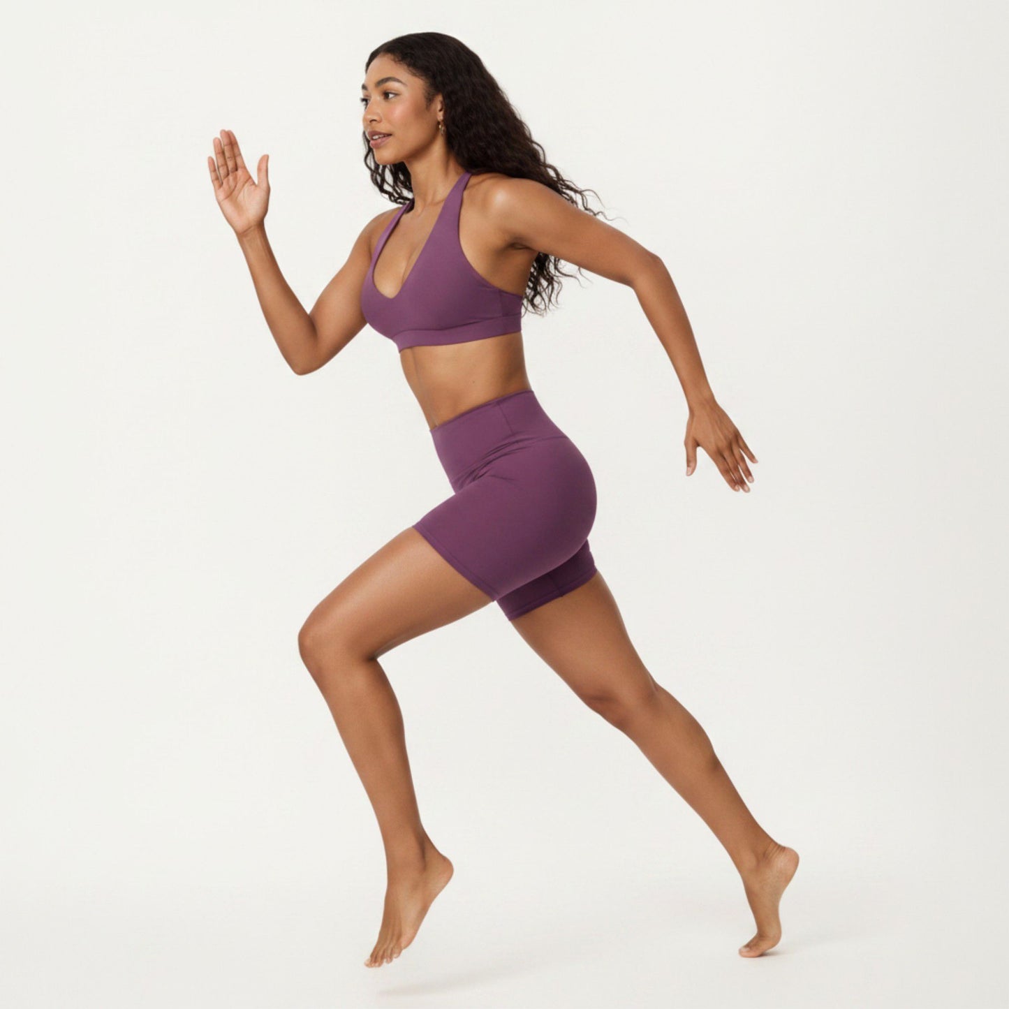 Racerback Sports Bra with Scoop Neck and Open Back Cutout Design