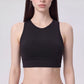 Cropped Sports Bra Tank with High Neck Sleeveless Fitted Workout Yoga Training Top