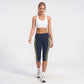 High Waist Side Stripe Capri Leggings Wide Waistband Cropped Workout Yoga Pants