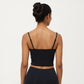 Longline Cami Sports Bra with Adjustable Straps and Straight Neckline