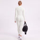 Cropped Full Zip Workout Jacket with Thumbholes