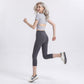 High Waist Capri Leggings with Wide Waistband Smooth Stretch Pull On Yoga Active Pants