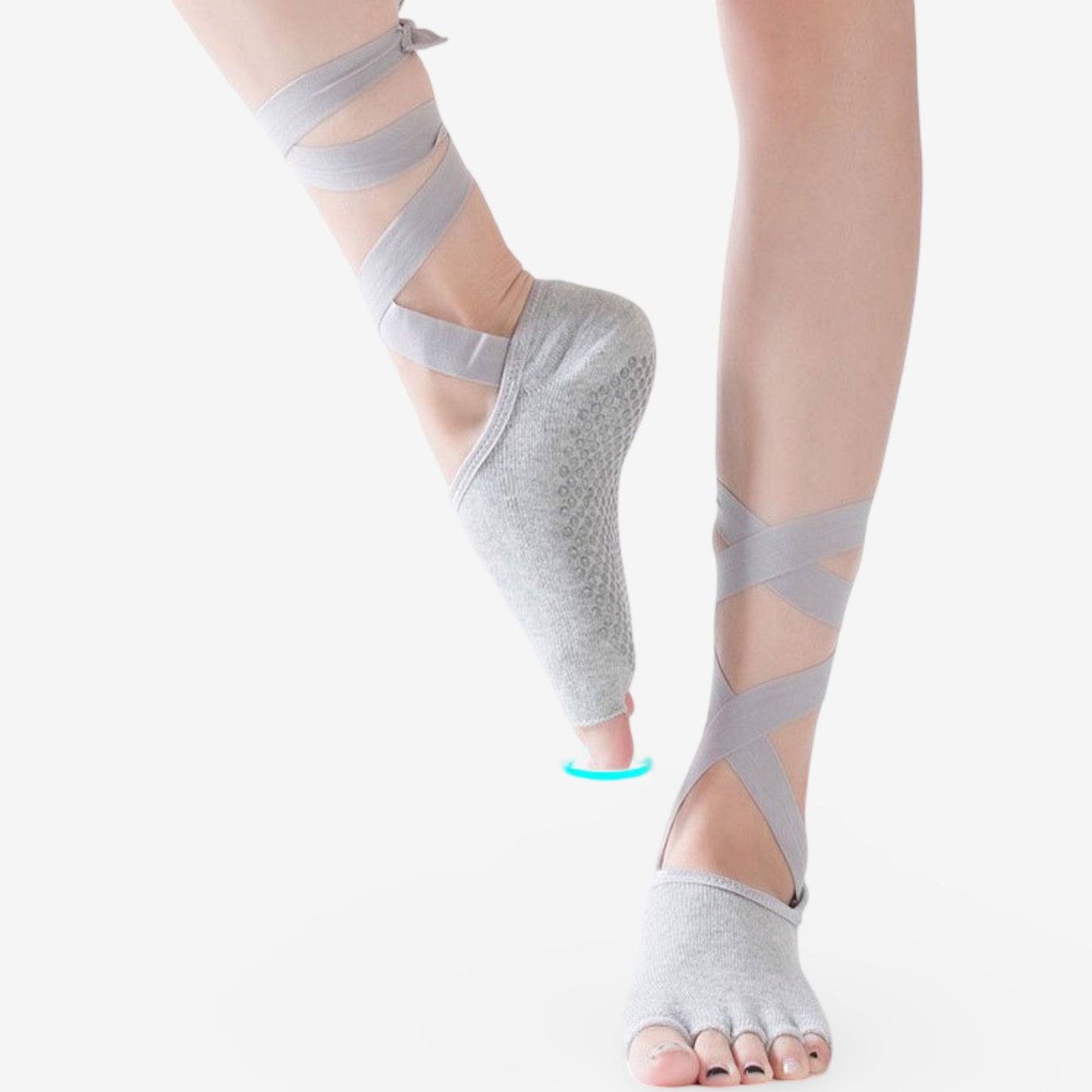 Tie-Strap Five-Toe Yoga Socks Non-Slip Pilates Socks 3 Pack