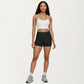 High Waist Biker Shorts with Side Pockets and Smooth Stretch Fit