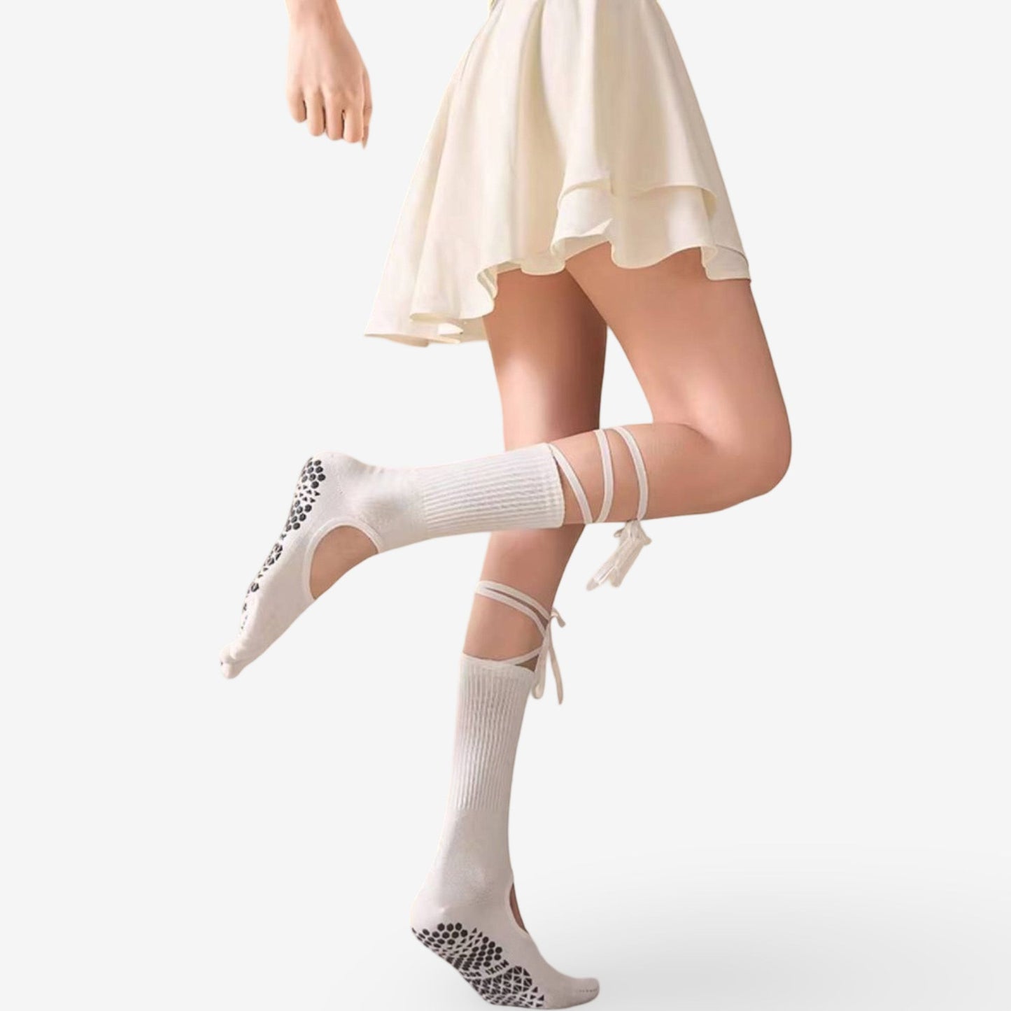 Lace-Up Grip Yoga Socks for Pilates and Dance 3 Pack