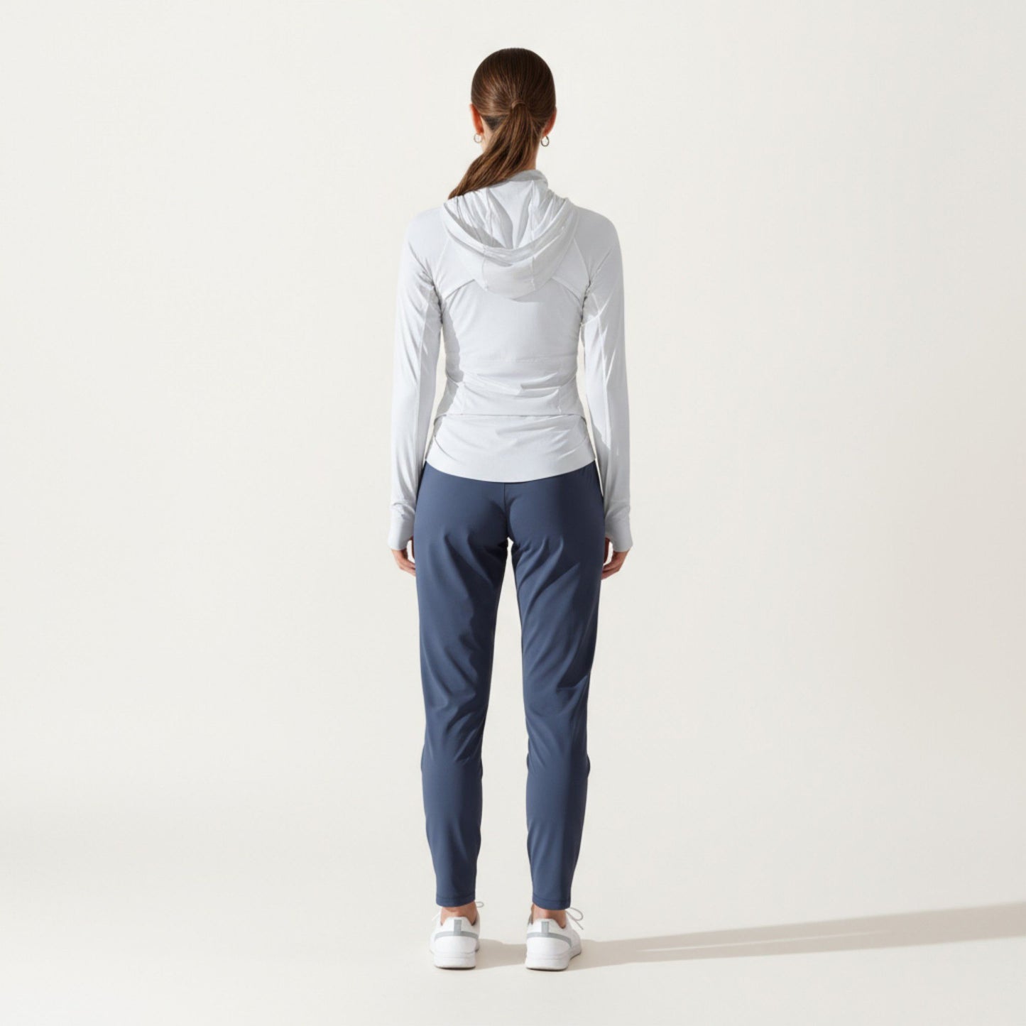 Full Zip Long Sleeve Active Jacket with Fitted Silhouette and High Neck