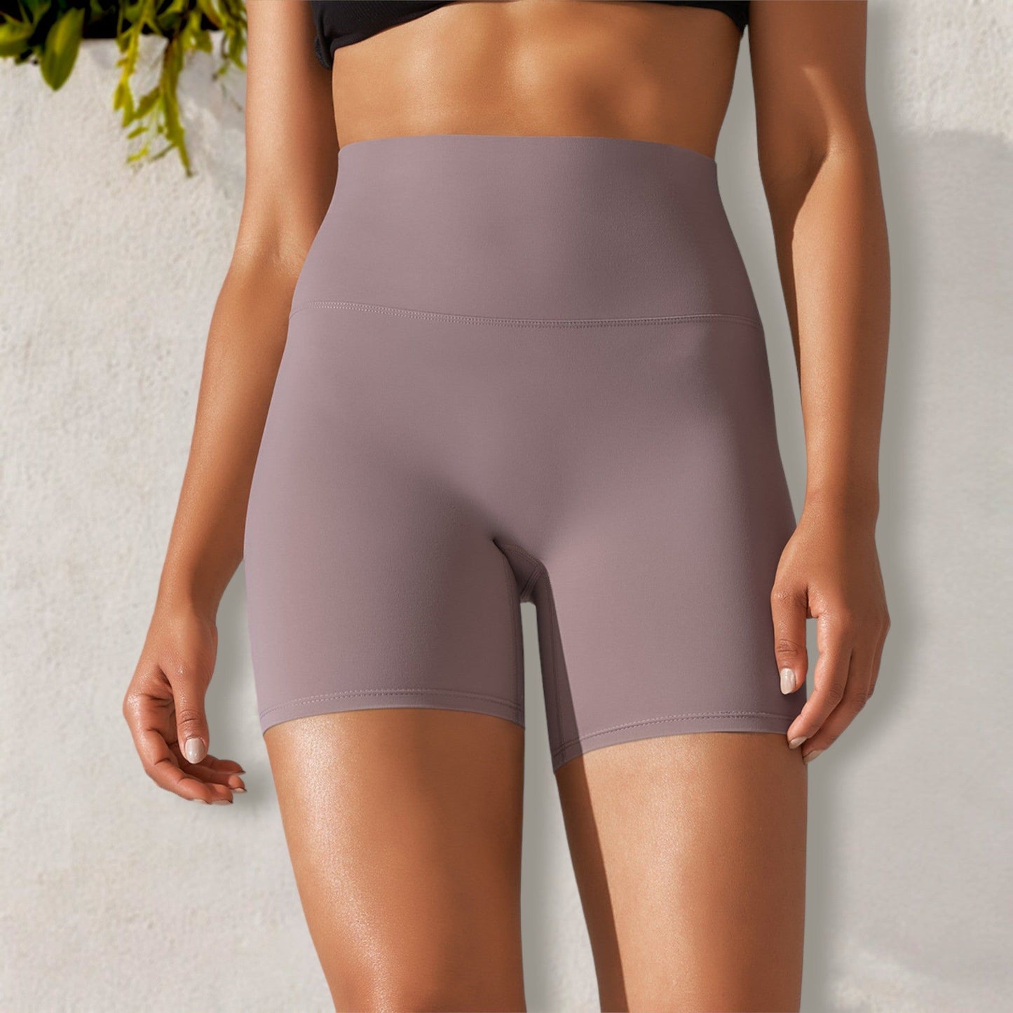 High Waist Seamless Biker Shorts with Compression Fit