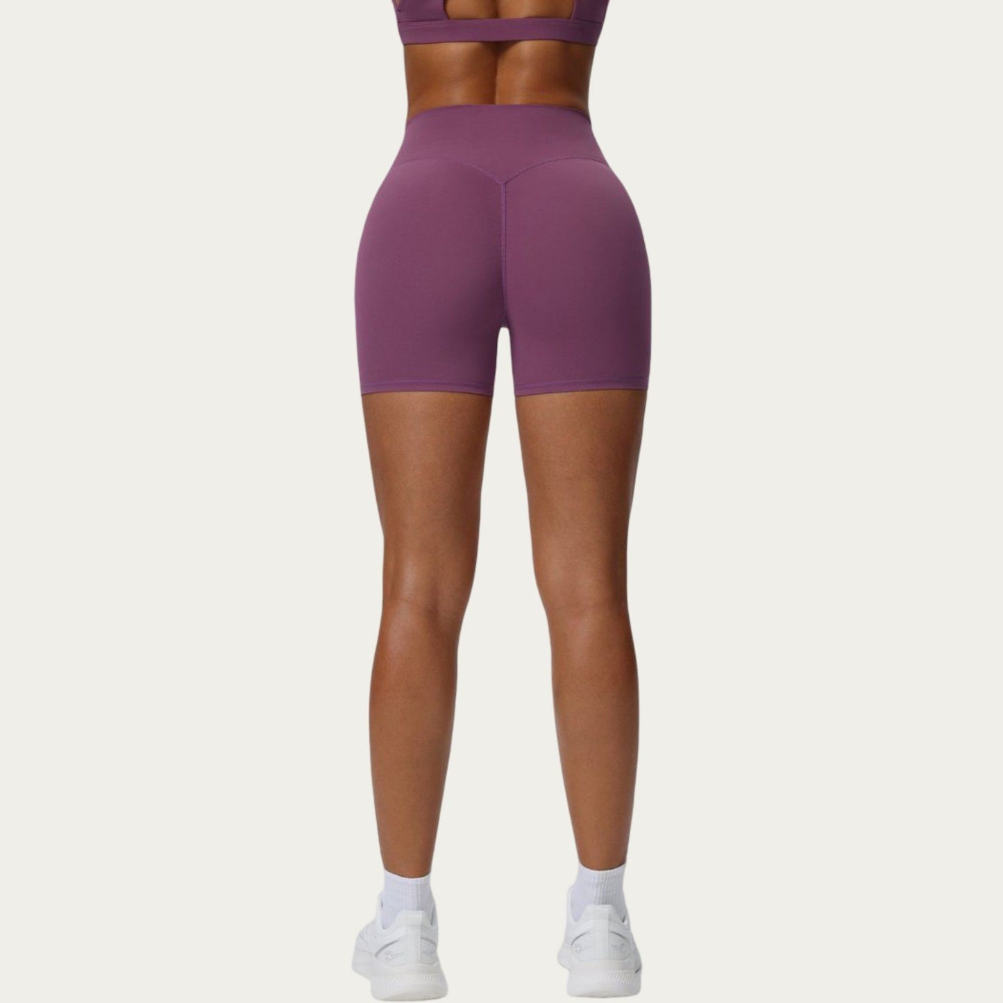 High Waist Biker Shorts with Smooth Stretch Knit Fabric