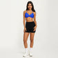 Halter Sports Bra with Ruched Front Detail and Open Back Design