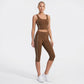 High Waist Side Stripe Capri Leggings Wide Waistband Cropped Workout Yoga Pants