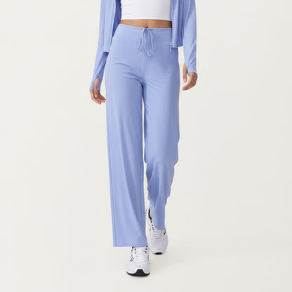 High Waist Wide Leg Sweatpants with Drawstring Waistband