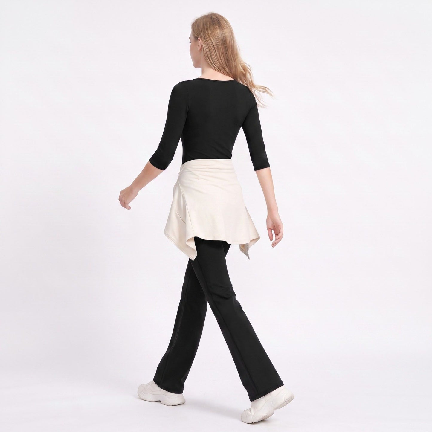Scoop Neck 3/4 Sleeve Fitted Workout Top