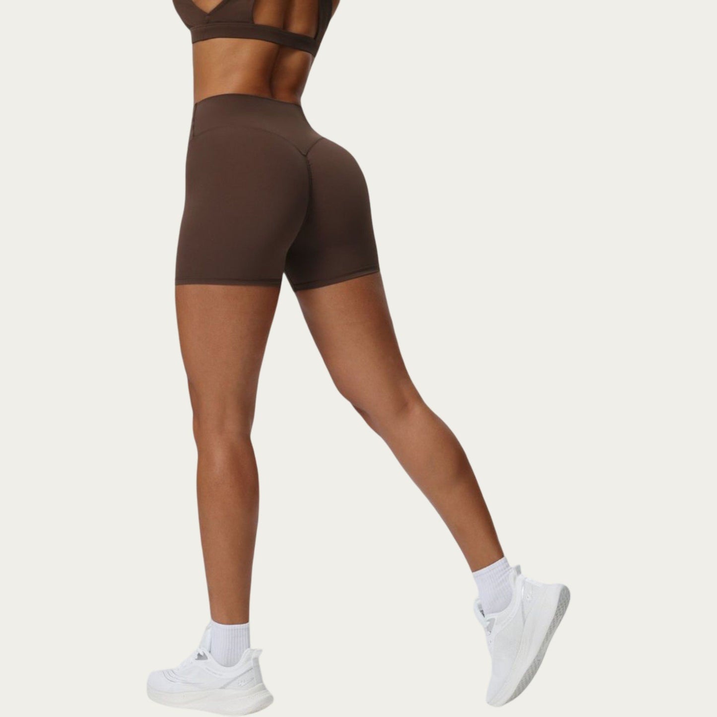 High Waist Biker Shorts with Smooth Stretch Knit Fabric