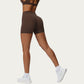 High Waist Biker Shorts with Smooth Stretch Knit Fabric