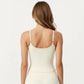 Spaghetti Strap Active Cami Top with Square Neck and Smooth Stretch Fit