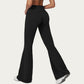 High Waist Flare Yoga Pants with Wide Leg Stretch Fit and Seam Detail