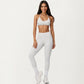High Waist Leggings with Smooth Stretch Fabric and Curved Seam Detail