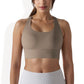 Scoop Neck Stretchy Cropped Banded Criss Cross Back Sports Bra