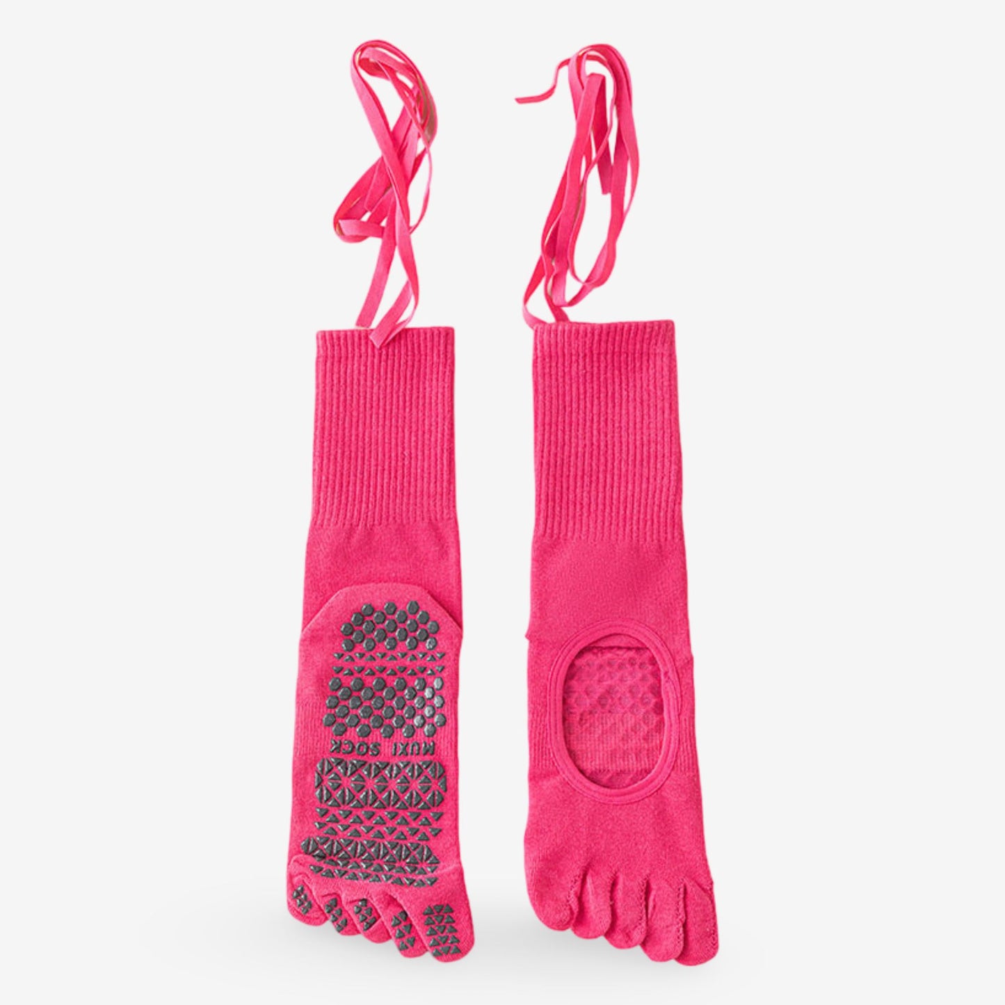 Lace-Up Grip Yoga Socks for Pilates and Dance 3 Pack