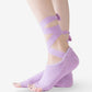 Tie-Strap Five-Toe Yoga Socks Non-Slip Pilates Socks 3 Pack