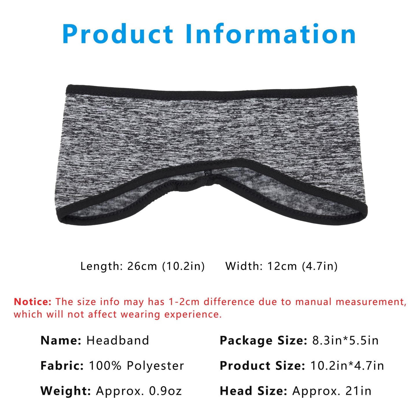 Sports Headband Moisture-Wicking for Running Workouts Exercise Men and Women Winter Ear Warmer