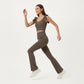 High Waist Flare Sweatpants with Slim Fit Stretch Fabric