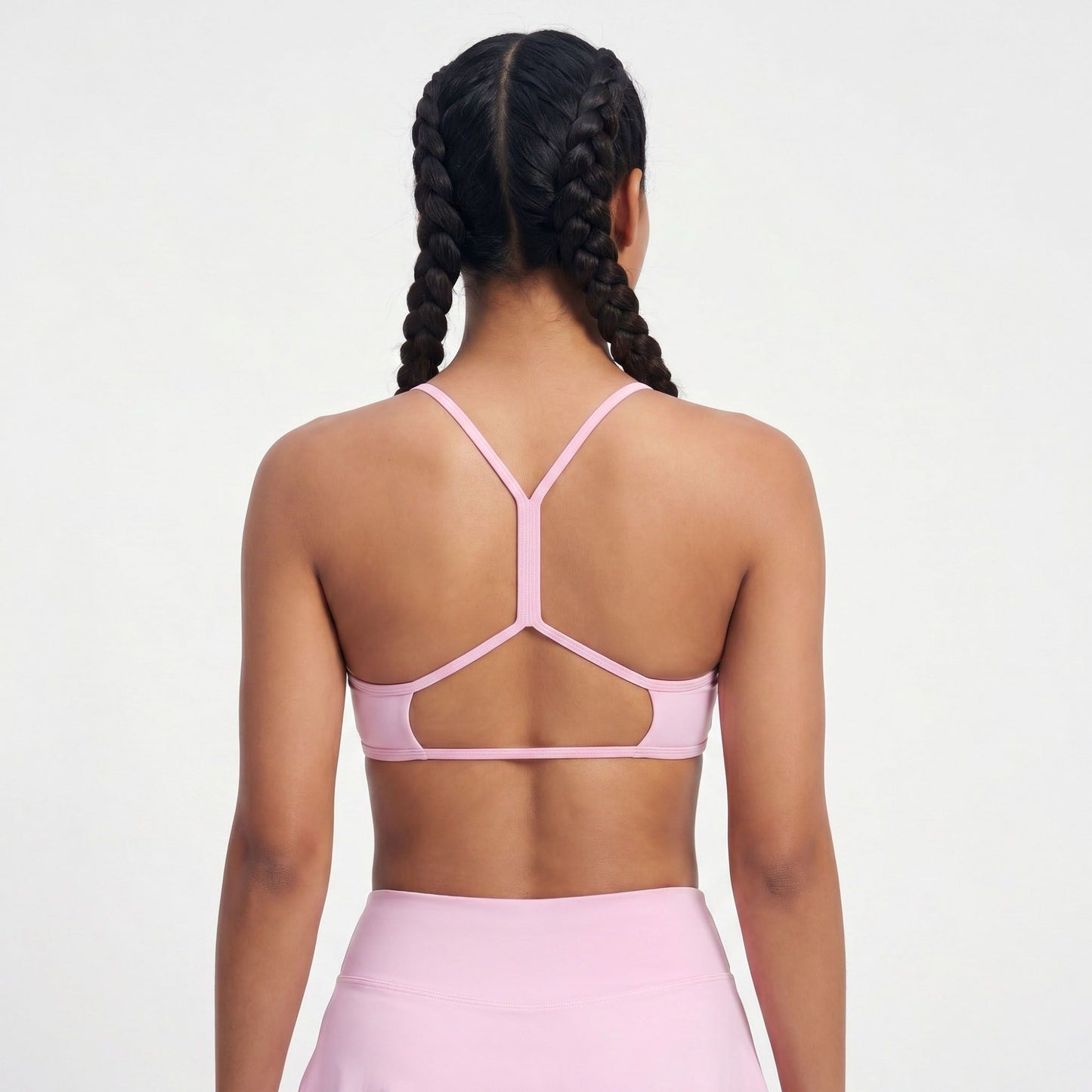 Padded Strappy Back Sports Bra Tank Top Scoop Neck Workout Yoga Crop Top