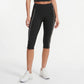 High Waist Side Stripe Capri Leggings Wide Waistband Cropped Workout Yoga Pants