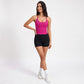 Padded Crisscross Back Longline Sports Bra Tank Top Scoop Neck Workout Yoga Crop Top