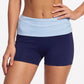 Foldover Waist Biker Shorts Stretch Workout Yoga Shorts